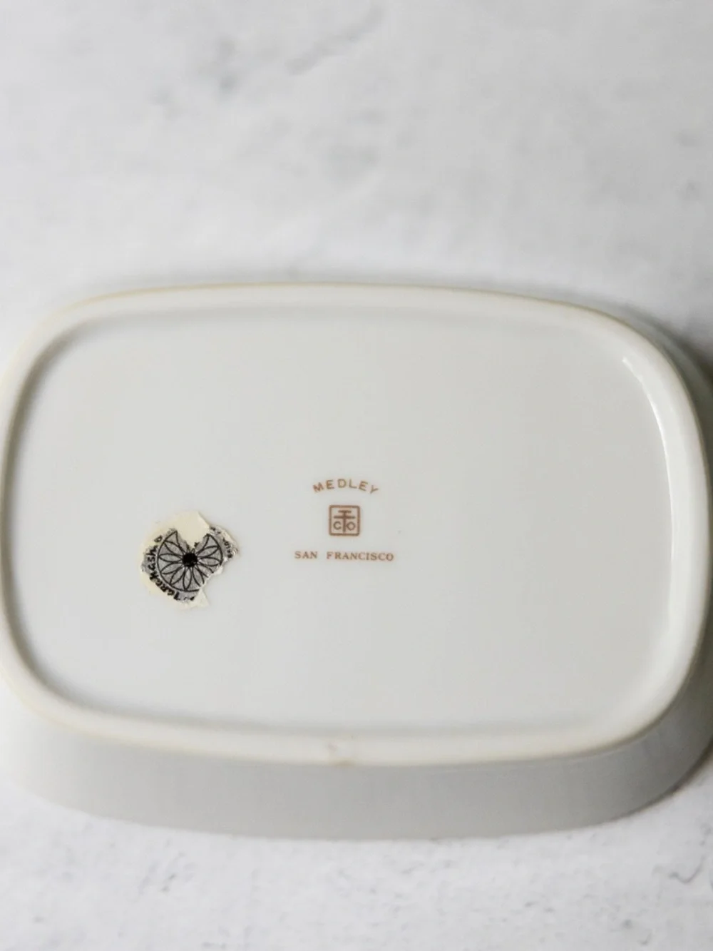 Vintage Takahashi Medley Japanese purple iris butterfly ceramic soap dish